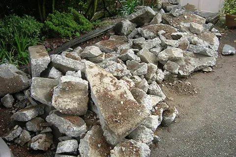 get rid of old concrete and bricks