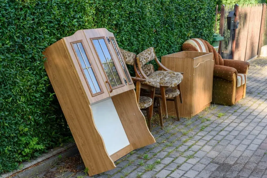 old furniture ready to be hauled away