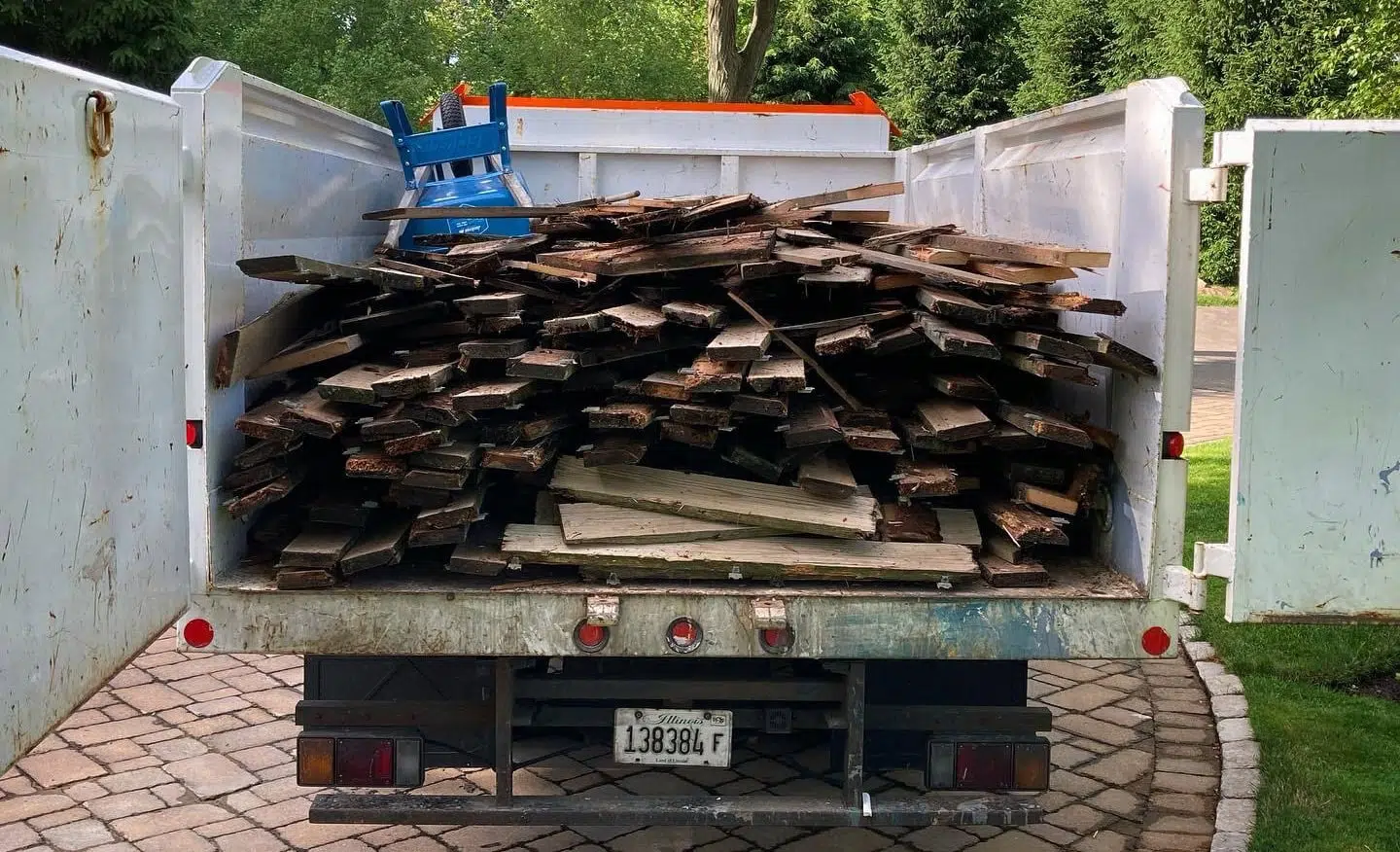junk truck full of boards
