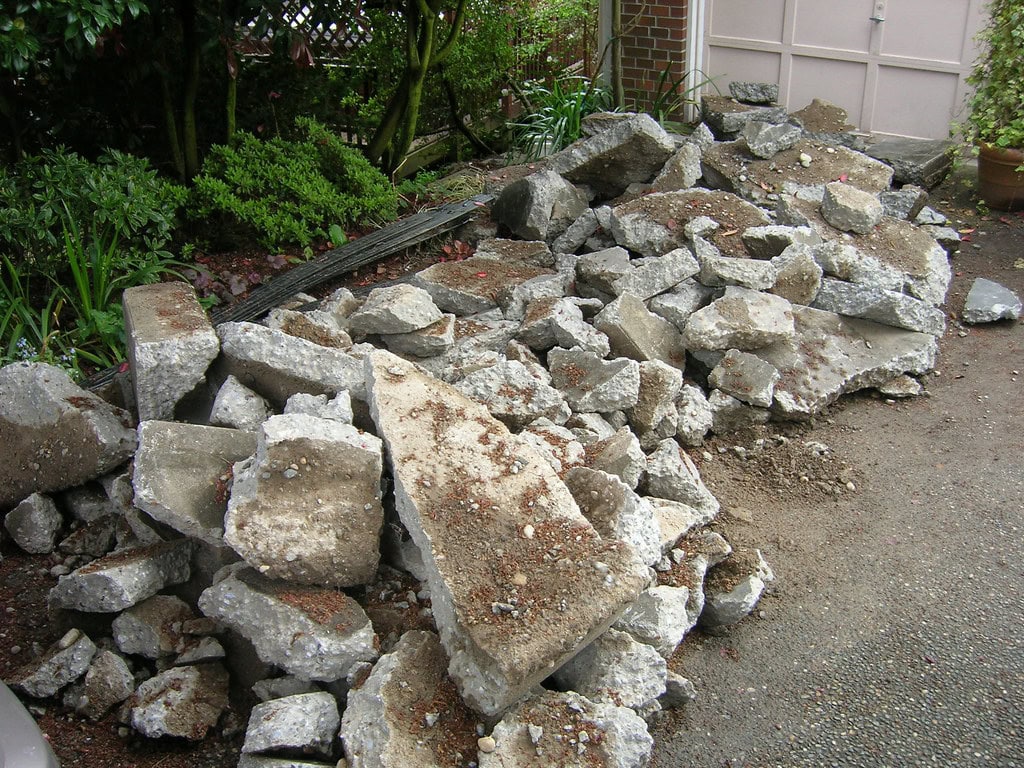 pile of broken up concrete