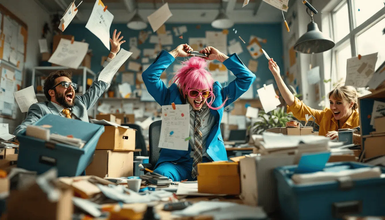 A team of professionals conducting an office cleanout.