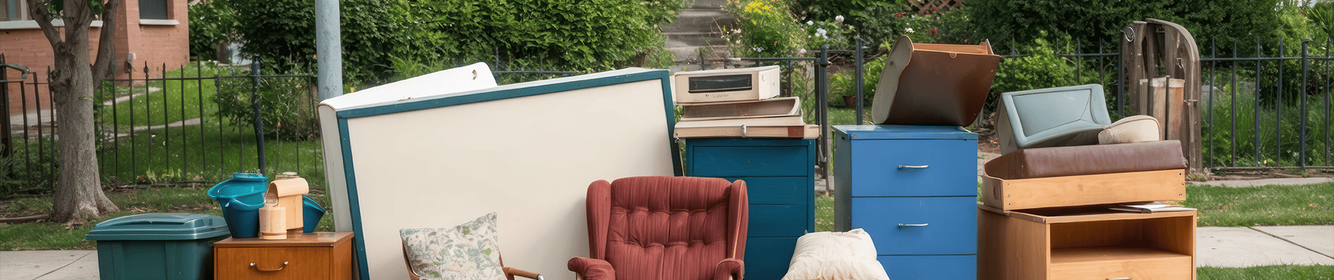 old furniture on the curb