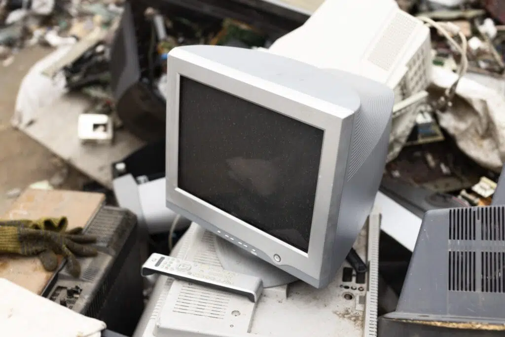 e-waste old monitors and other office junk