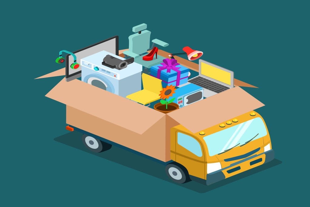 junk removal truck animated