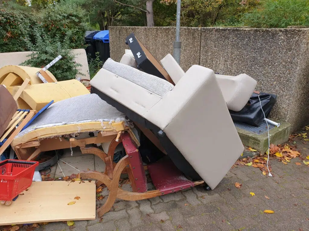 piles of junk ready for junk pick up