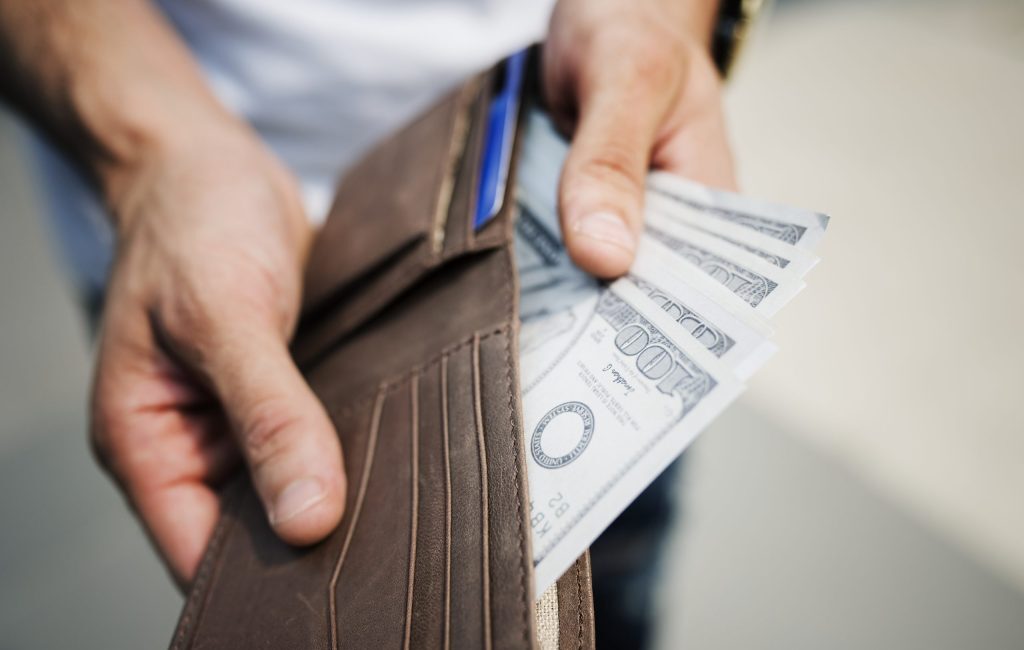 bills in the wallet