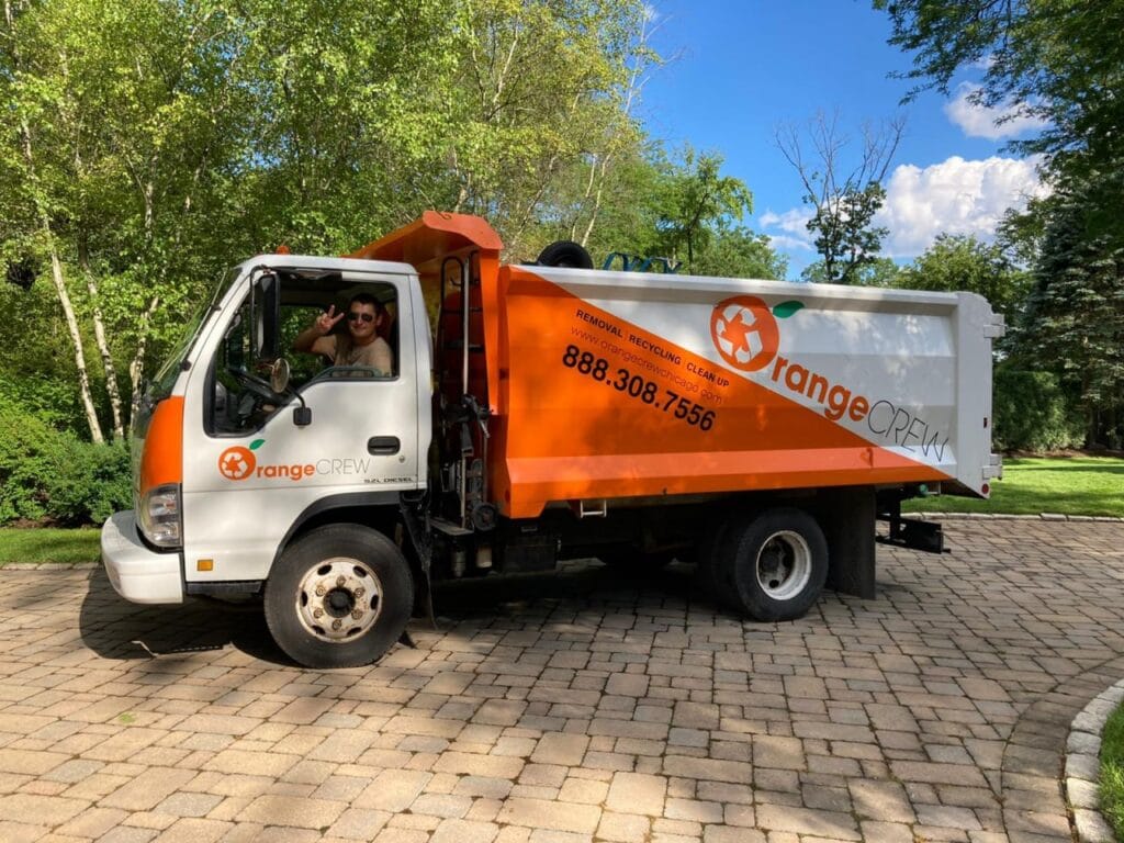orange crew junk removal in chicago truck