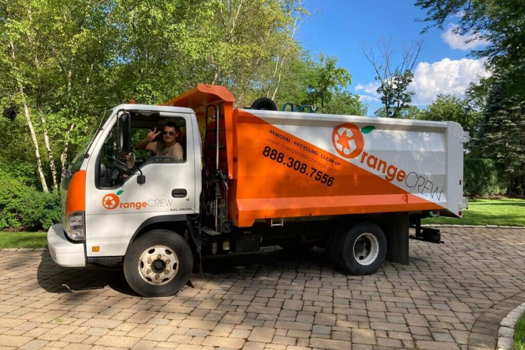orange crew junk removal in chicago truck