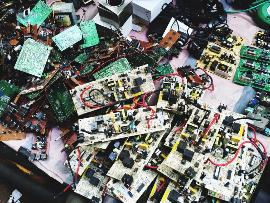 piles of electronic devices