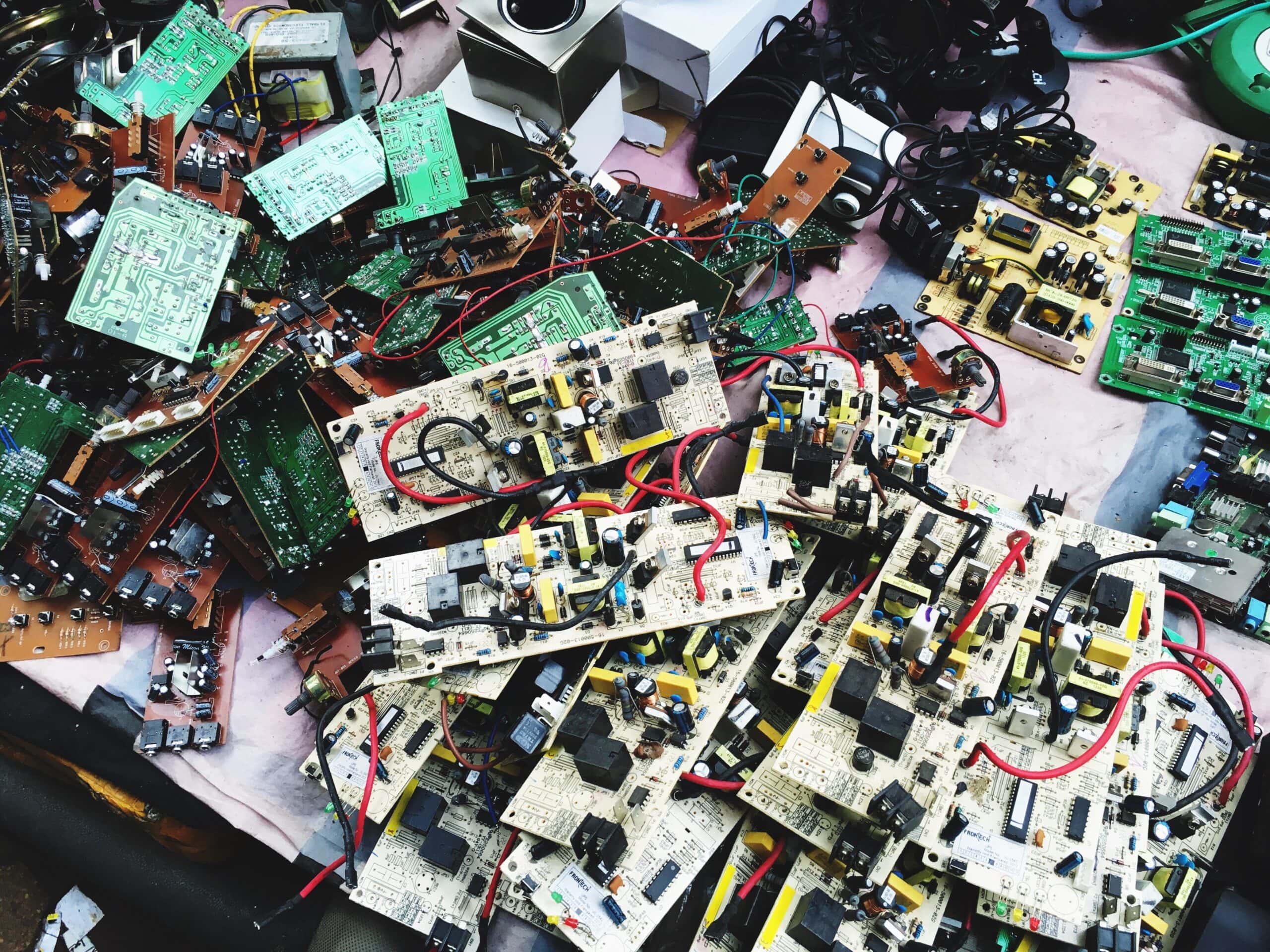 piles of electronic devices