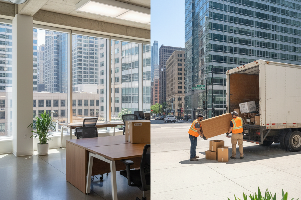 Commercial junk removal team in Chicago helping businesses stay organized and compliant through efficient furniture removal services.